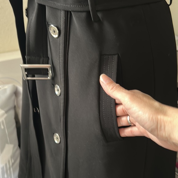 White House black market sleeveless black trench coat dress 6 - Picture 8 of 14